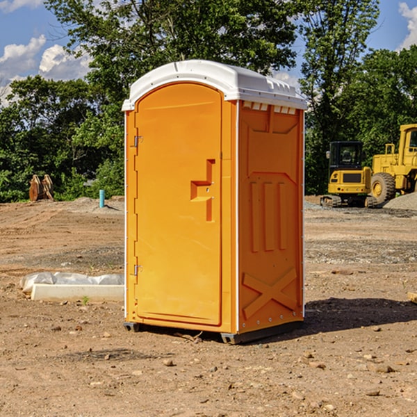 how often are the porta potties cleaned and serviced during a rental period in Trilla